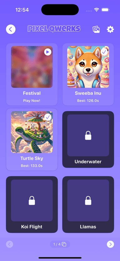 Pixel Qwerk App Data Screen